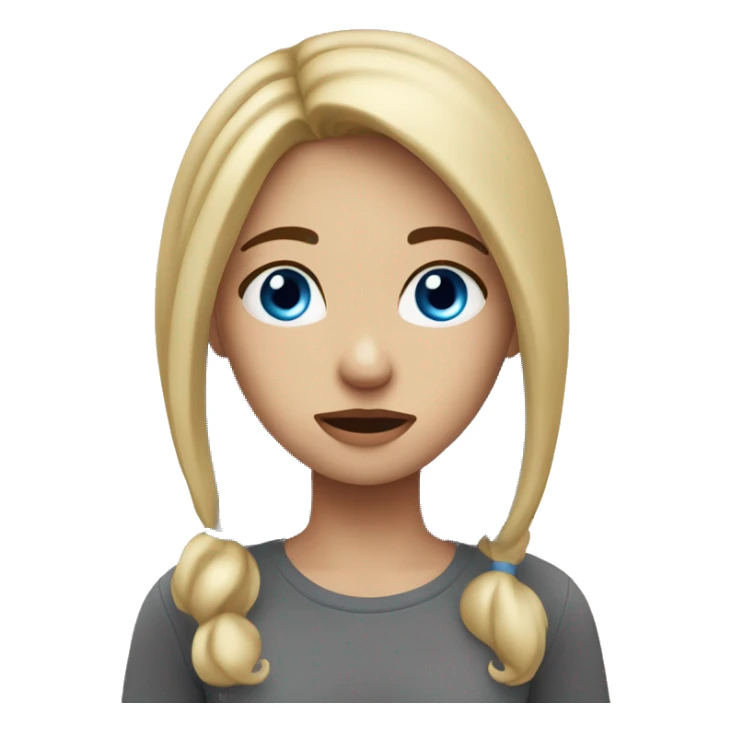 Blonde girl, blue eyes feeling sick ￼ sticker