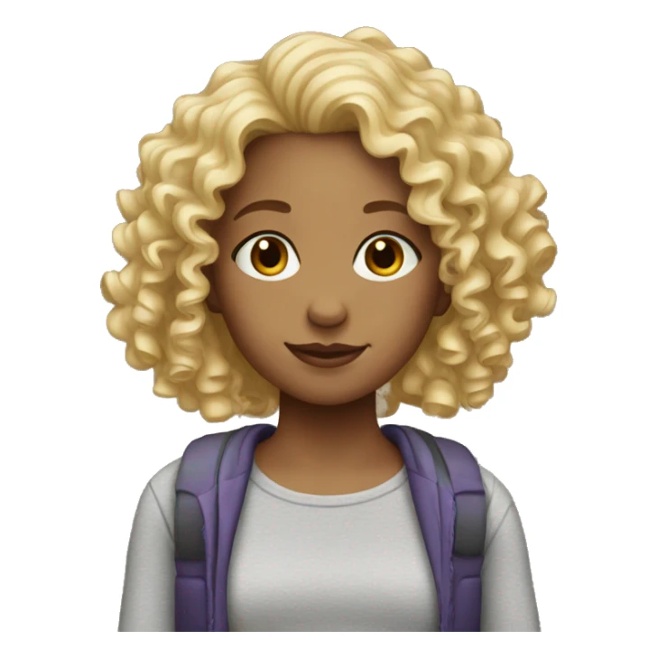 Blonde curly haired girl sticker