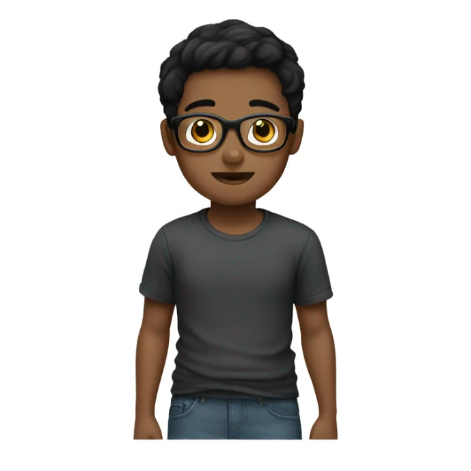 Boy with glasses with black short hair  sticker