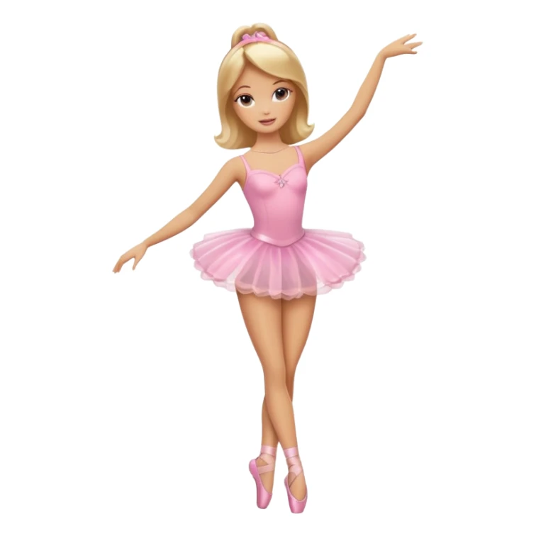 brown blonde barbie ballerina  sticker