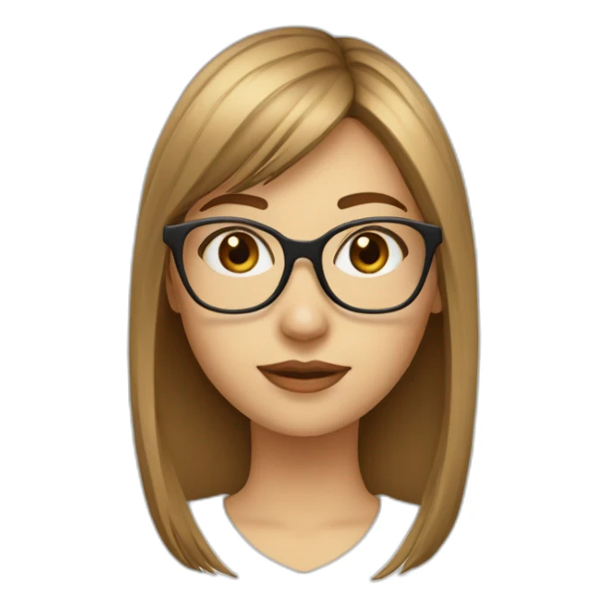 wthite-light brown-hair-girl-with-glasses-and-fringe sticker