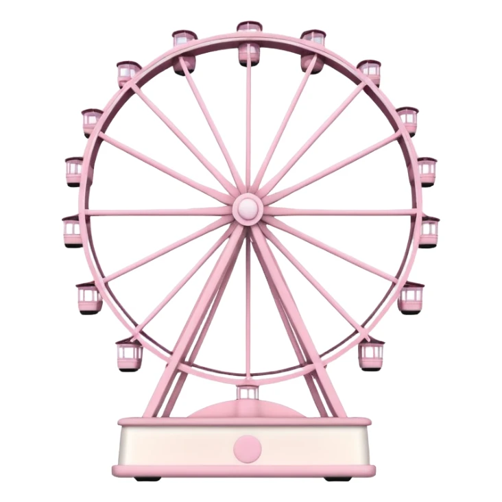 mix light pink and white theme park Ferris wheel sticker