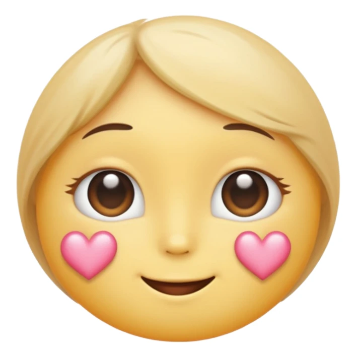 “Pastel round emoji with shy sparkling eyes, gentle blush, trembling smile, hidden heart, soft glow—expressing quiet love, vulnerability, and tender emotions sticker