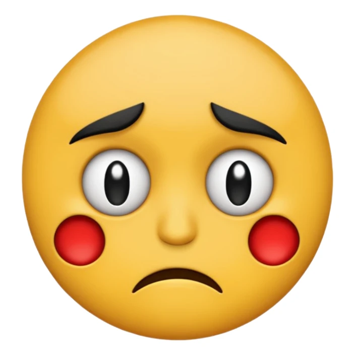 emoji face w a sad frown with a eyebrow mad frown  sticker