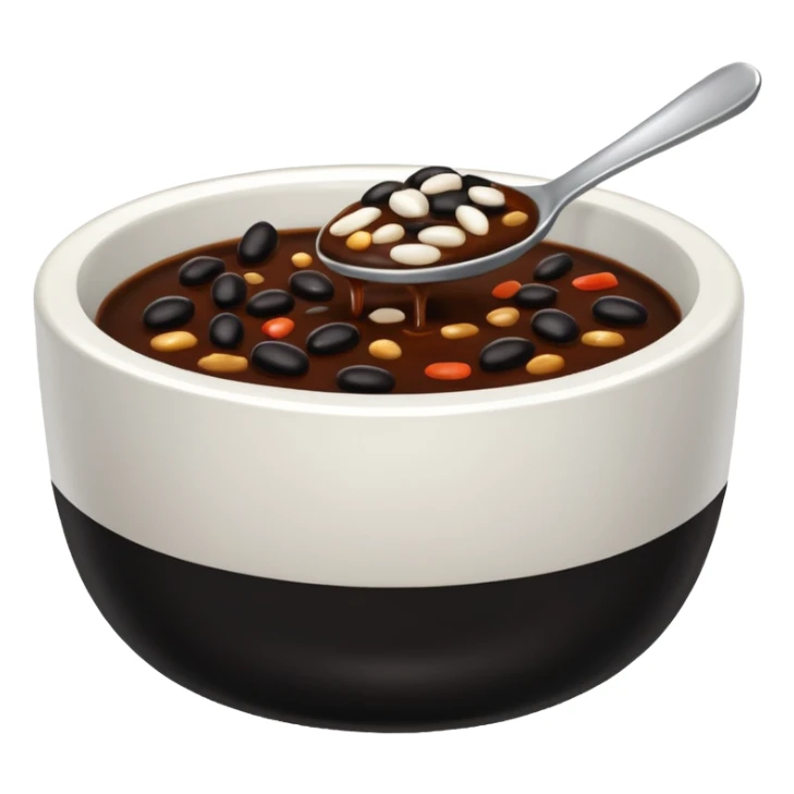 small bowl of black bean sauce, dark glossy sticker