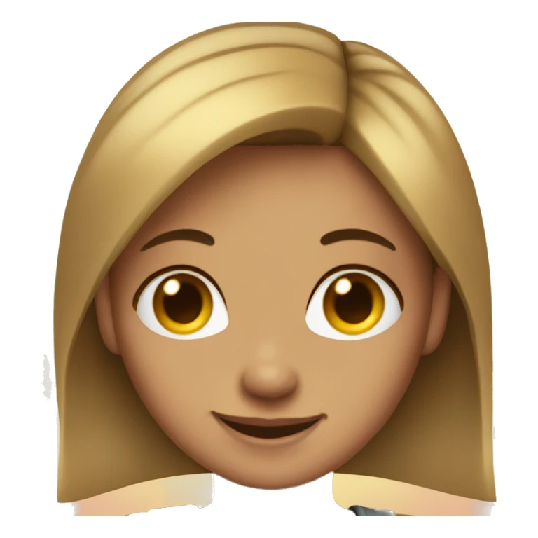 Girl with a smirk putting hair behind ear sticker