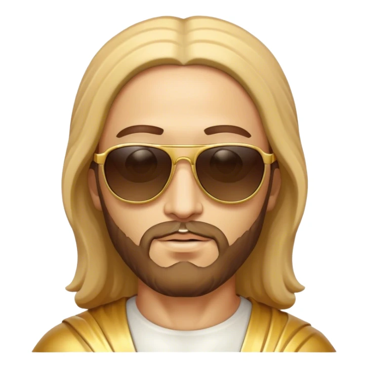 Rejoicing golden jesus figure sunglases sticker
