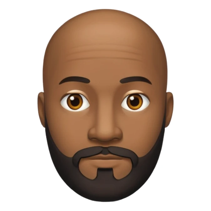 A handsome black man with a full 5 o'clock shadow beard, bald head. sticker