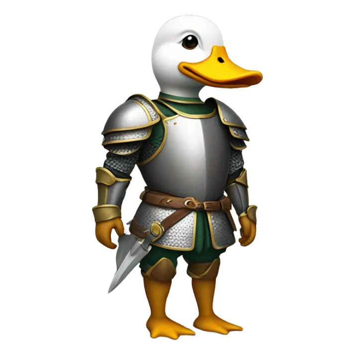 A duck wearing a suit of amor  sticker