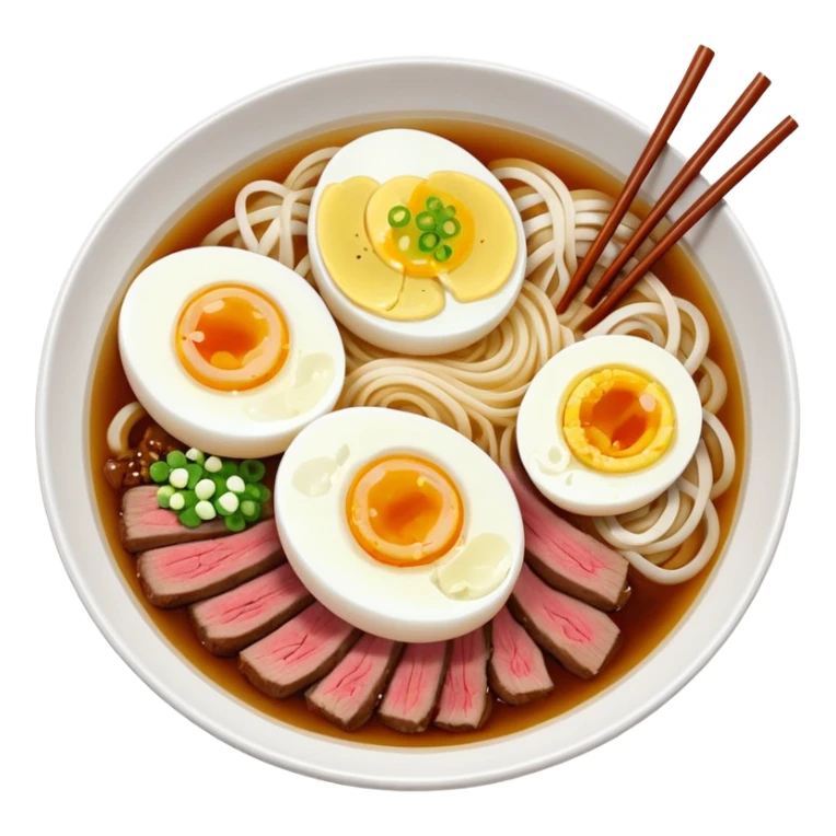 naengmyeon with clear broth half an egg and one beef slice as the only toppings sticker