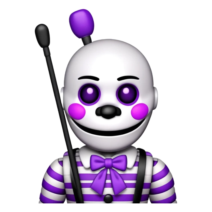 The Puppet Marionette from Five Nights at Freddy's with white face and purple tears sticker
