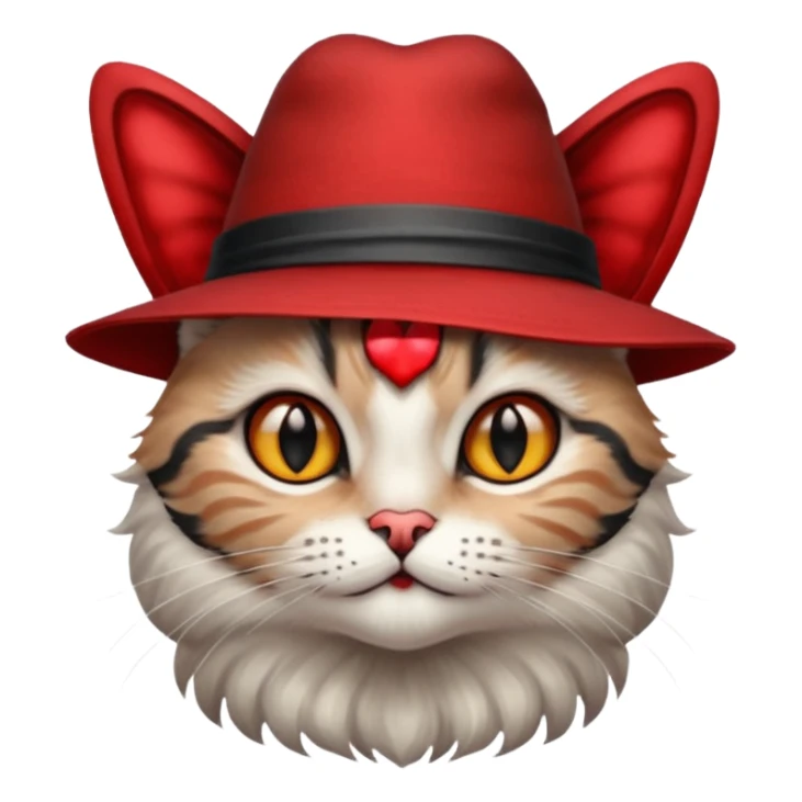 Chat avec un nœud rouge et un chapeau de magicien sticker