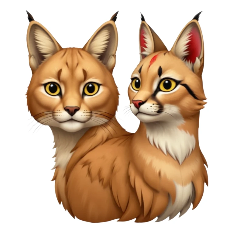 un Lynx Caracal Réaliste avec un Chardonnet (Oiseau) sur l'épaule sticker