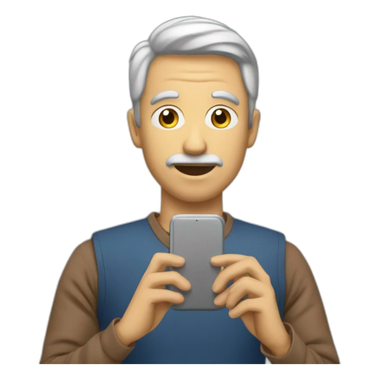 Homme regardant son téléphone sticker