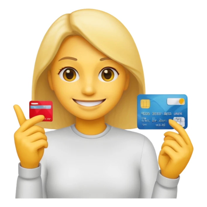 Emoji holding credit card  sticker
