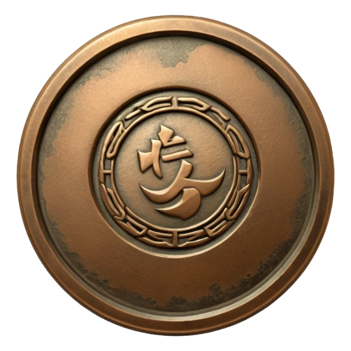 old japanese tempo tsuho coin sticker
