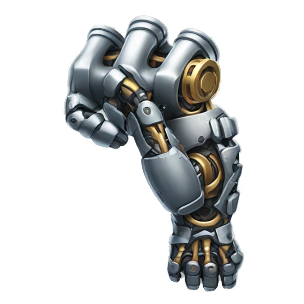 Cyborg arm only flexing bicep and shoulder with gears and shocks sticker