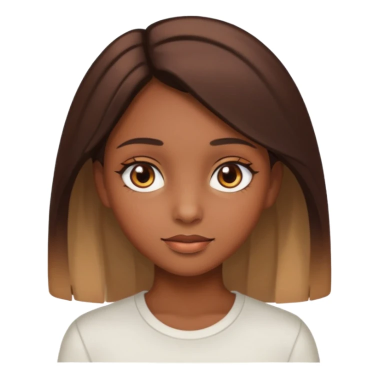 Une fille marron yeux marrons claire avec un beau placage sticker