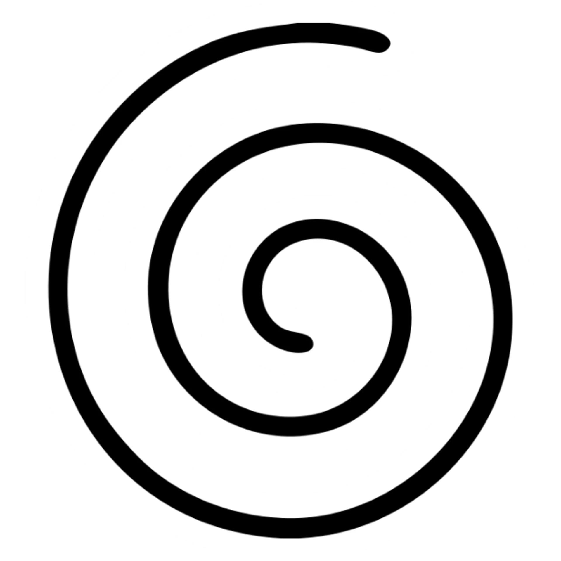 Wicken spiral, simple, modern, black white grey colors, outlined style sticker