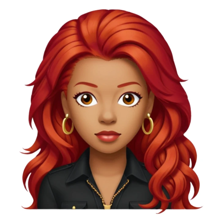 Keyshia Cole with long red hair sticker