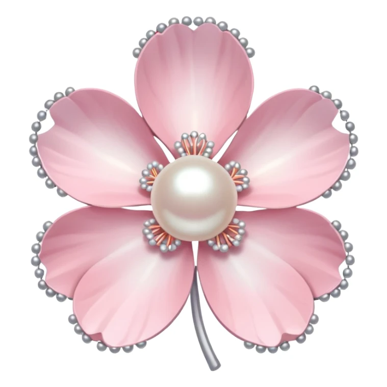 light pastel sakura flower with pearl beaded outline sticker