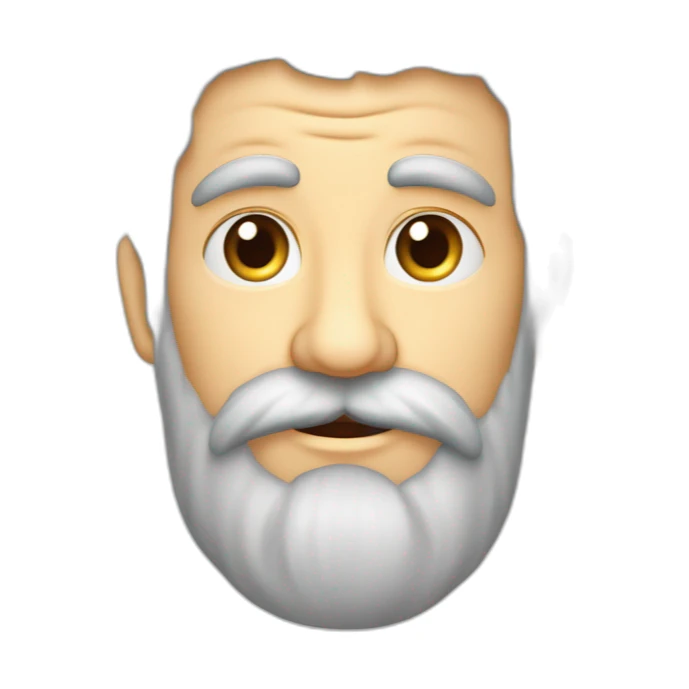 Vieux beau cheveux gris courts barbe courte boucle d’oreille sticker