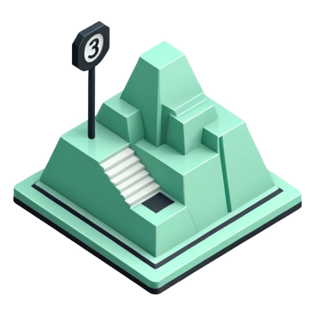Domanilité Publique (Public Domain), 3D technical icon with black and mint green (#B5F4D3), land classification system with public property designation codes and access regulations sticker