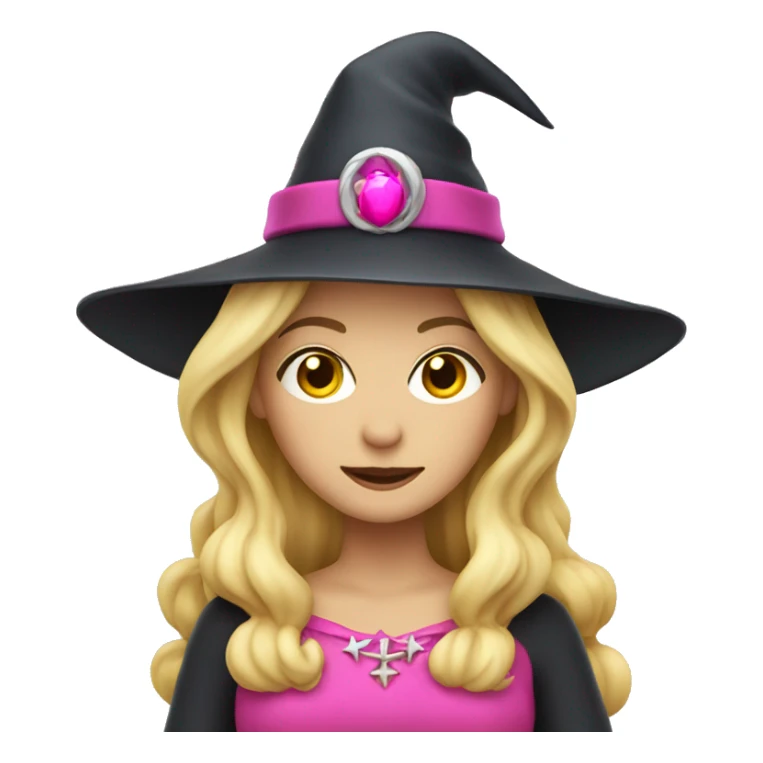 Blonde witch with pink dress and crown  sticker