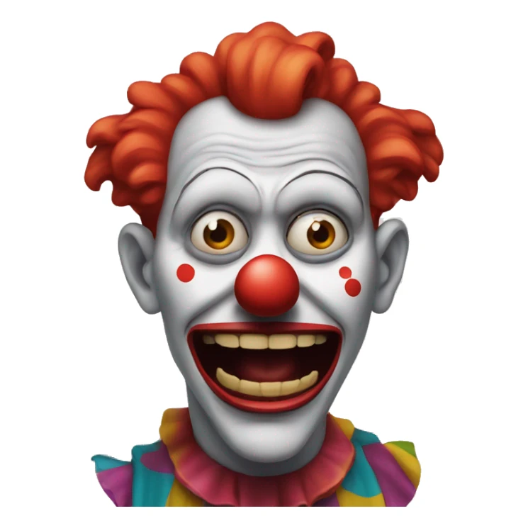 flabbergasted clown with crazy mouth sticker
