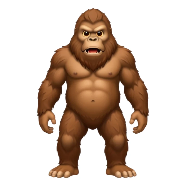 Create a scary full bodied emoji of Bigfoot sticker