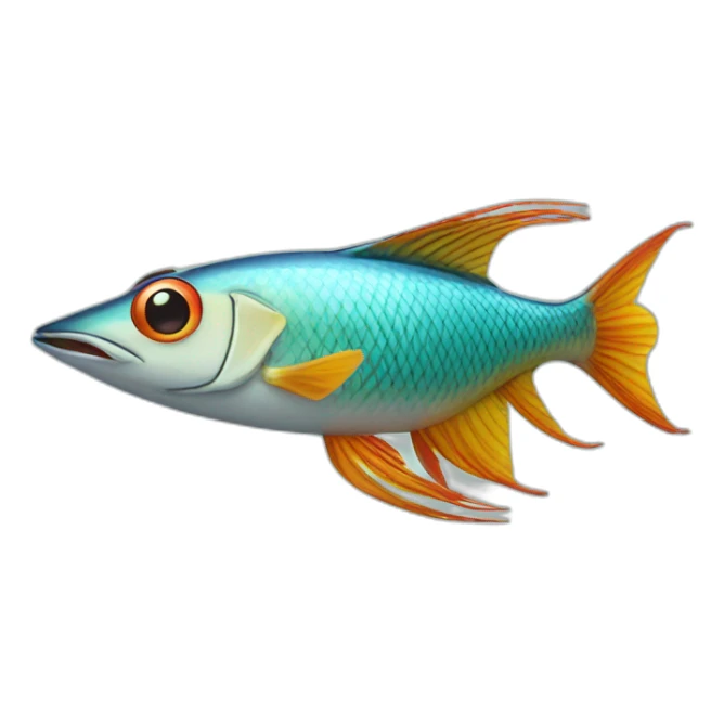side profile of exotic flying fish in flight sticker