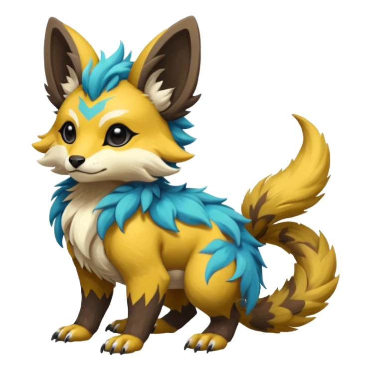 Rare soft romantic realistic exotic cute epic pretty beautiful elegant aesthetic Vernid-Protogen-Primagen-Wickerbeast-species-Fakemon-creature by LiLaiRa, random markings, tufted ears, full body sticker