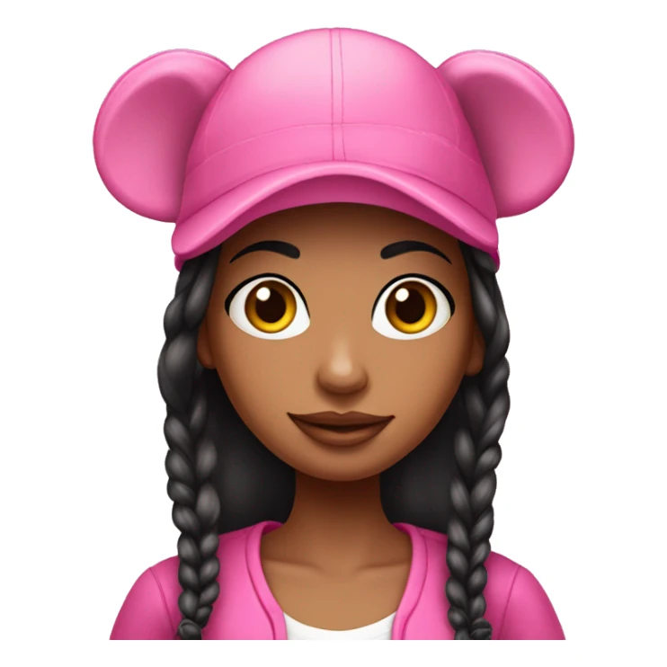 realistic fashion girl in minnie pink hat  sticker