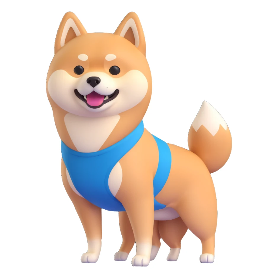 shiba inu standing happy, fitness sticker