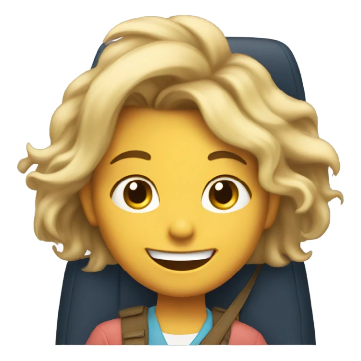 happy girl in car sticker