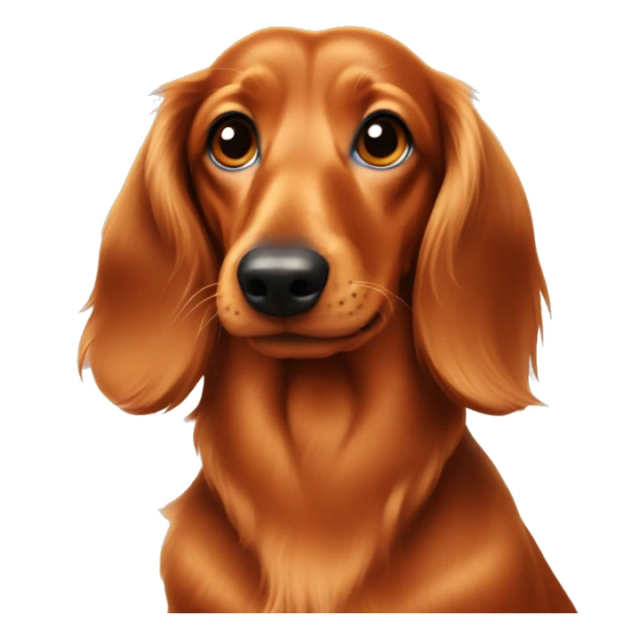Long hair orange daschund sticker