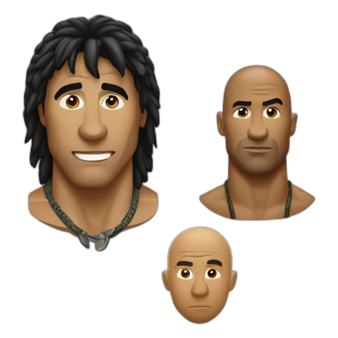 Rambo, Conam o Bárbaro e The Rock juntos  sticker