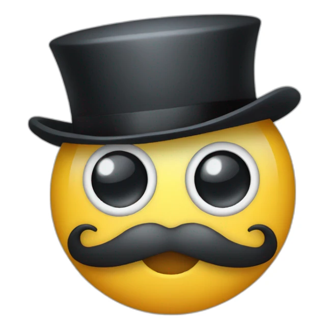 Joy emoji bit with a monocle and tophat sticker