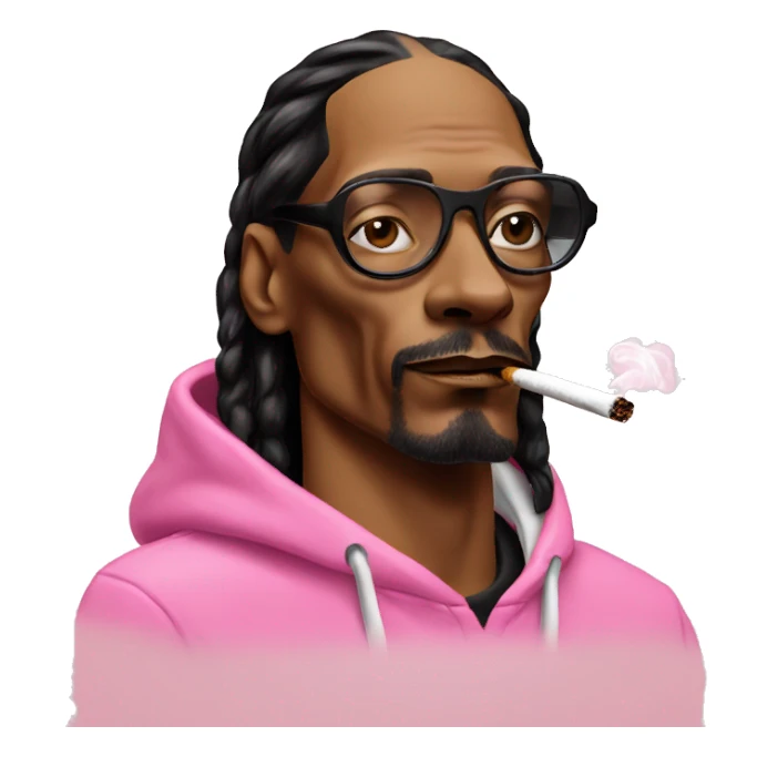 snoop dogg in pink hoodie smoking sticker