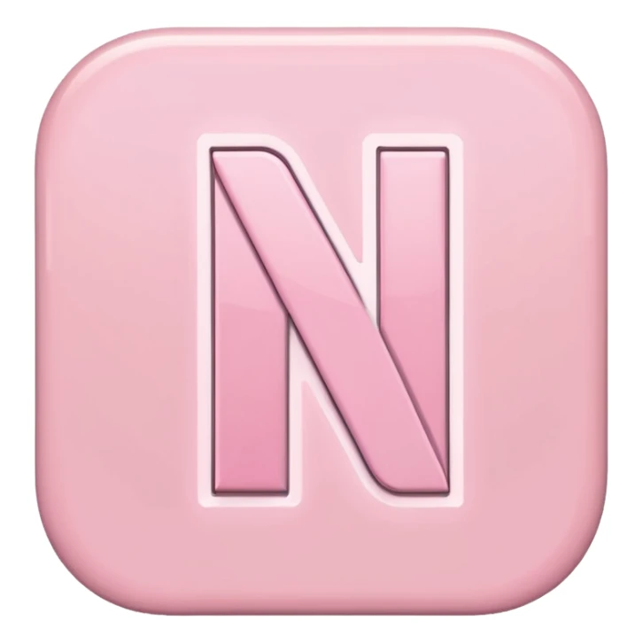 Netflix aesthetic "N" logo in pastel pink sticker