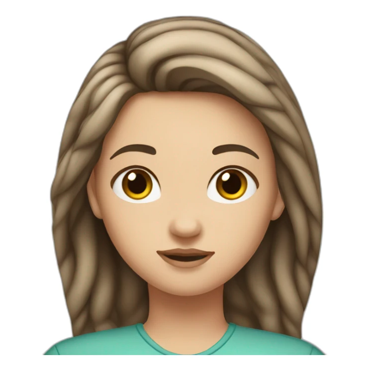 16 year old white girl fat brown hair sticker