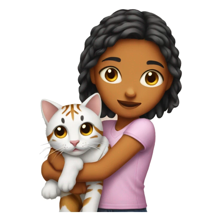 Girl with tiger cat sticker