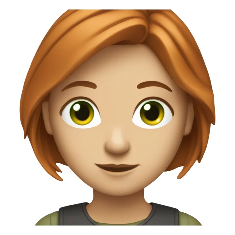 Female coder featuring a laptop. She has long reddish hair, green eyes, white skin. sticker