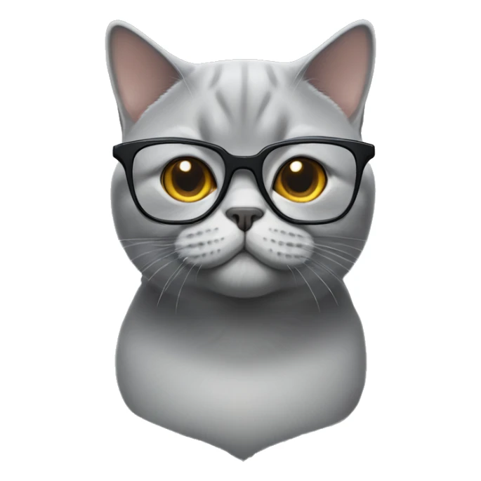 British shorthair cat with glasses  sticker
