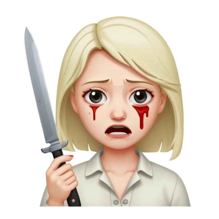 A lady killing herself sticker