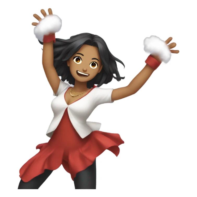 anime girl red heat dancing moment sticker