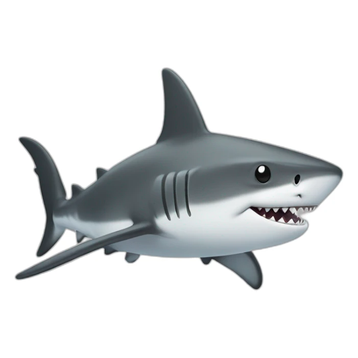 black and white countours cartoon shark standing with a camouflage cap on its head sticker