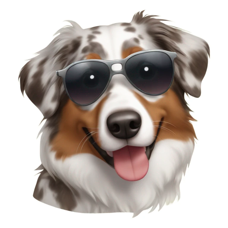 red merle australian shepherd wearing sunglasses sticker