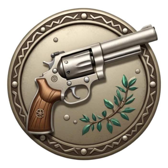 gun and powder and tribal nature faction emblem sticker