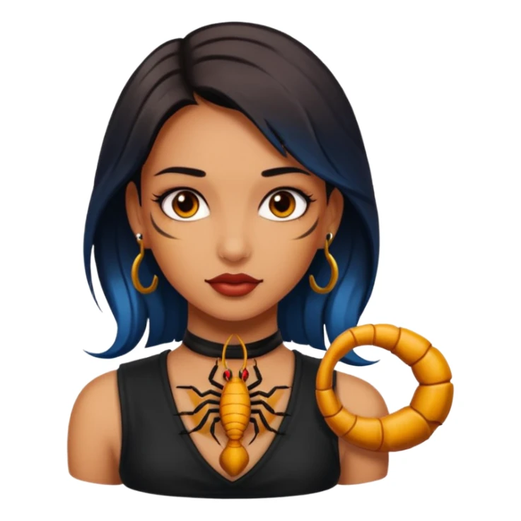 Scorpion Tattoo on the girl neck, sticker